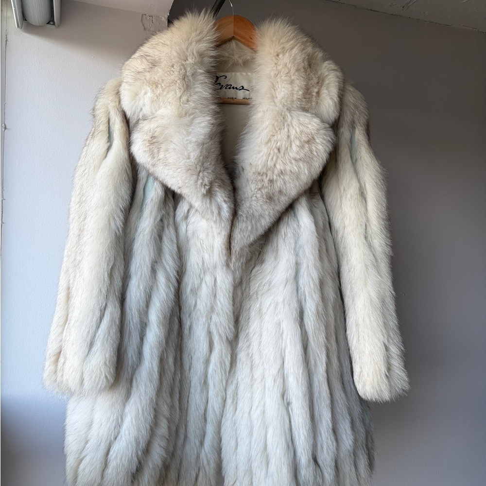 Vintage 1980s Evans Fur’s Blue Fox Midi Fur Coat